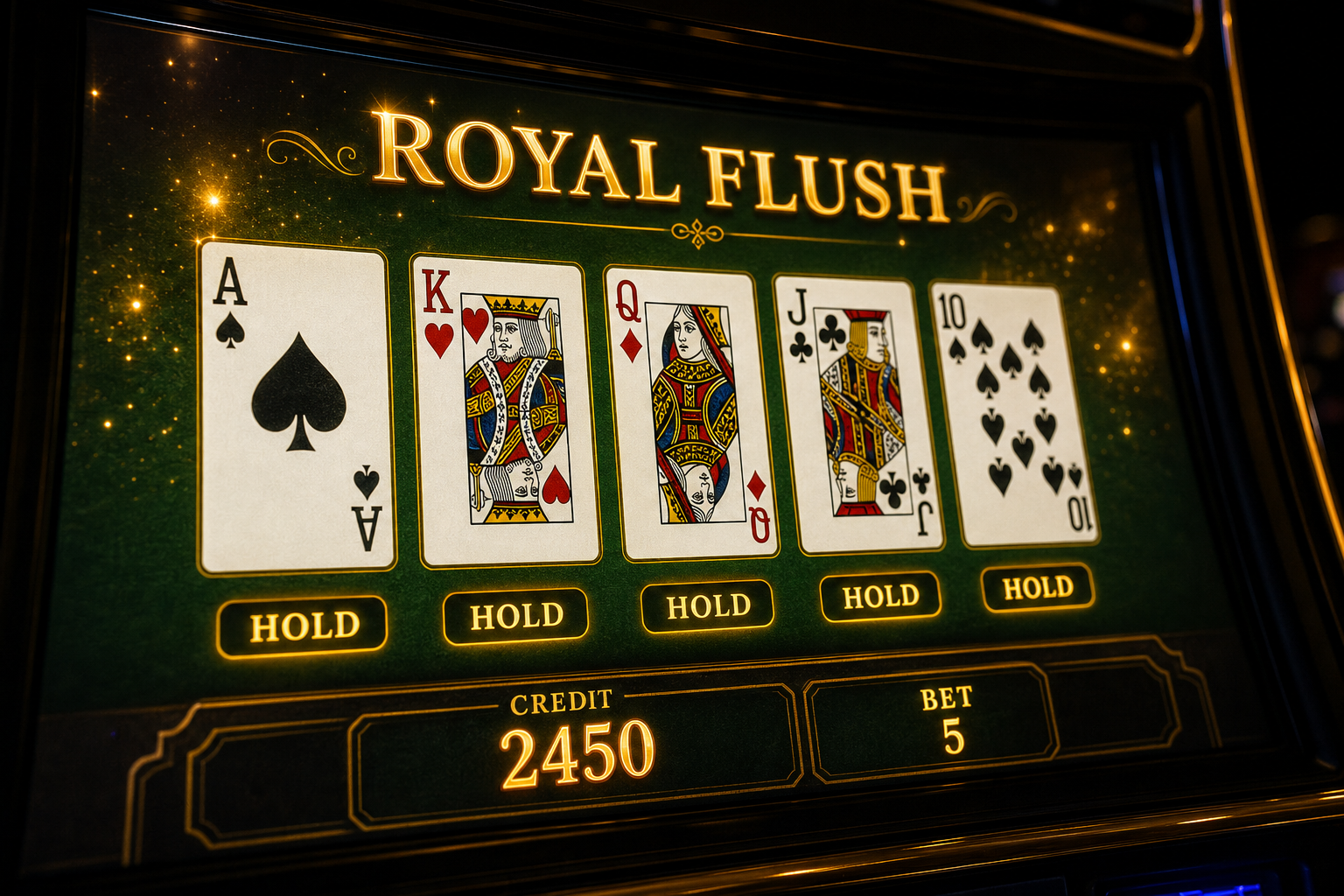 5-Card Draw Royal Flush UI