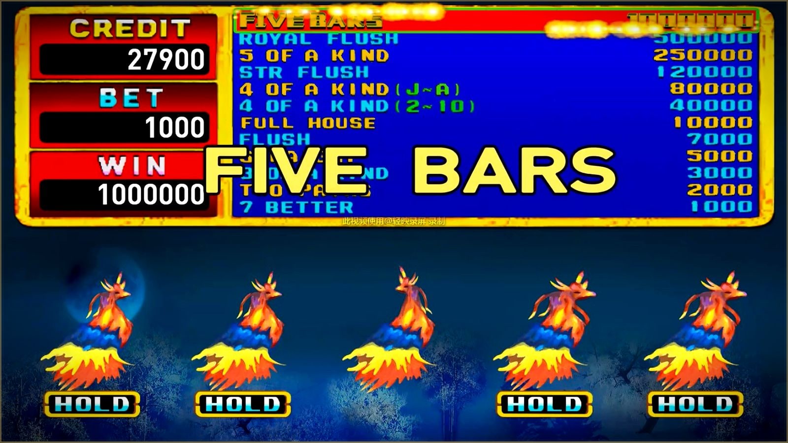 Five Bars Jackpot — 1,000,000 win